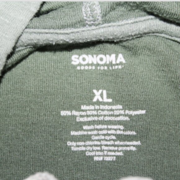 Sonoma Cotton Blend Kangaroo Pocket Heather Green Hoodie XL - Picture 7 of 9